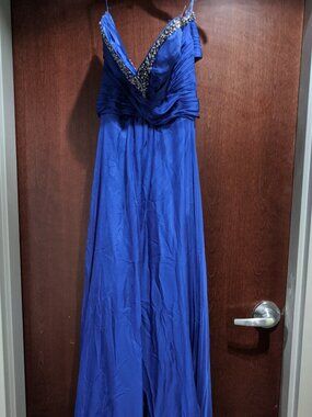 Mac Duggal 4443L Size 14 Royal Blue Prom Dress